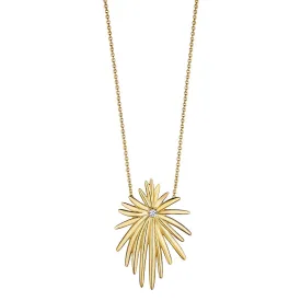 18k Tribal Yellow Gold Necklace With 0.11 Cts Vs-Gh Diamonds