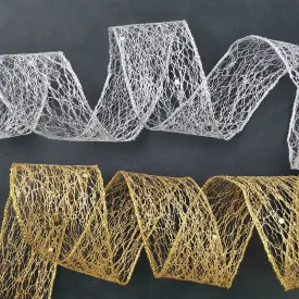 2 Meter / Metallic Mesh Ribbon Tape