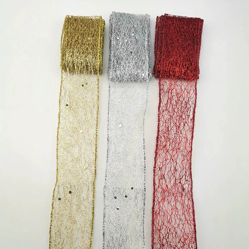 2 Meter / Metallic Mesh Ribbon Tape