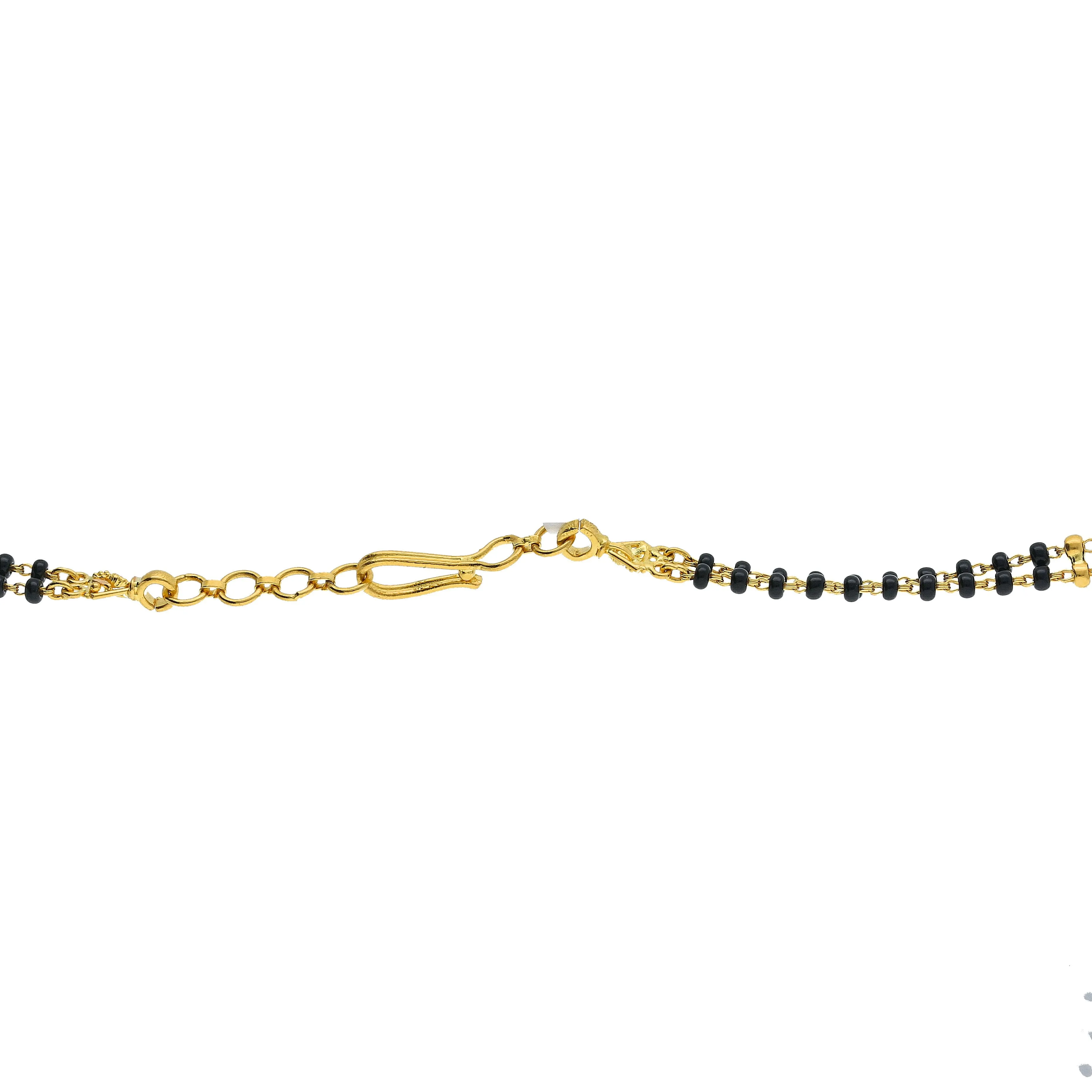 22K Yellow Gold Mangalsutra Chain W/ Laser Cut Details & Pendant