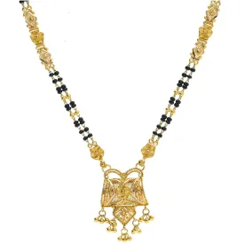 22K Yellow Gold Mangalsutra Chain W/ Laser Cut Details & Pendant