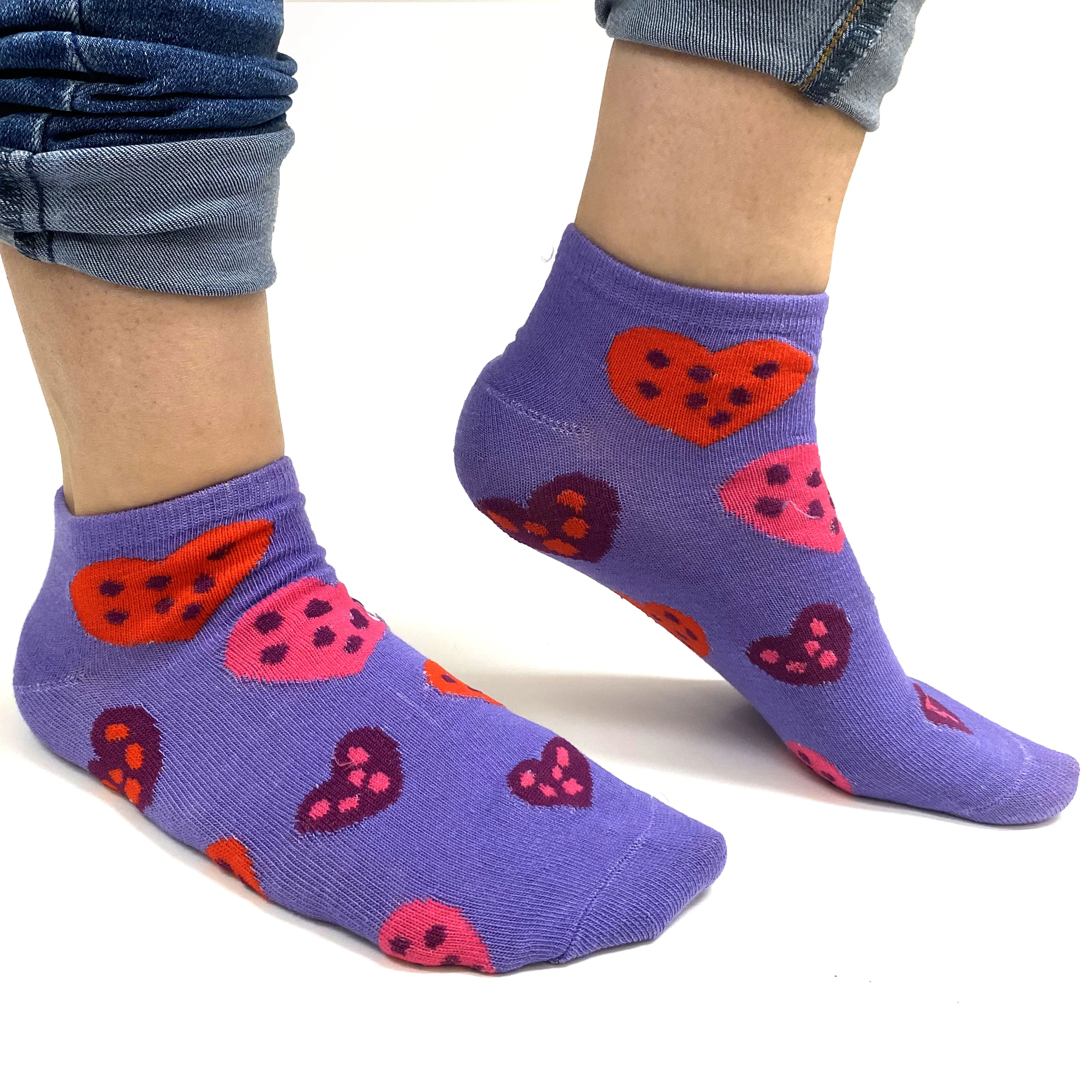 24 Pairs Women Hearts Fashion Cotton Multi Color Casual Ankle Low Cut Socks 9-11