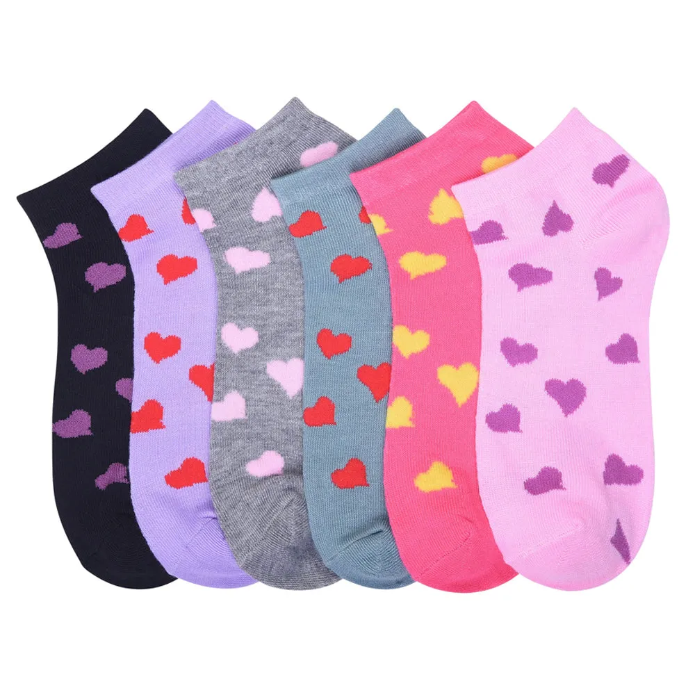 24 Pairs Women Hearts Fashion Cotton Multi Color Casual Ankle Low Cut Socks 9-11