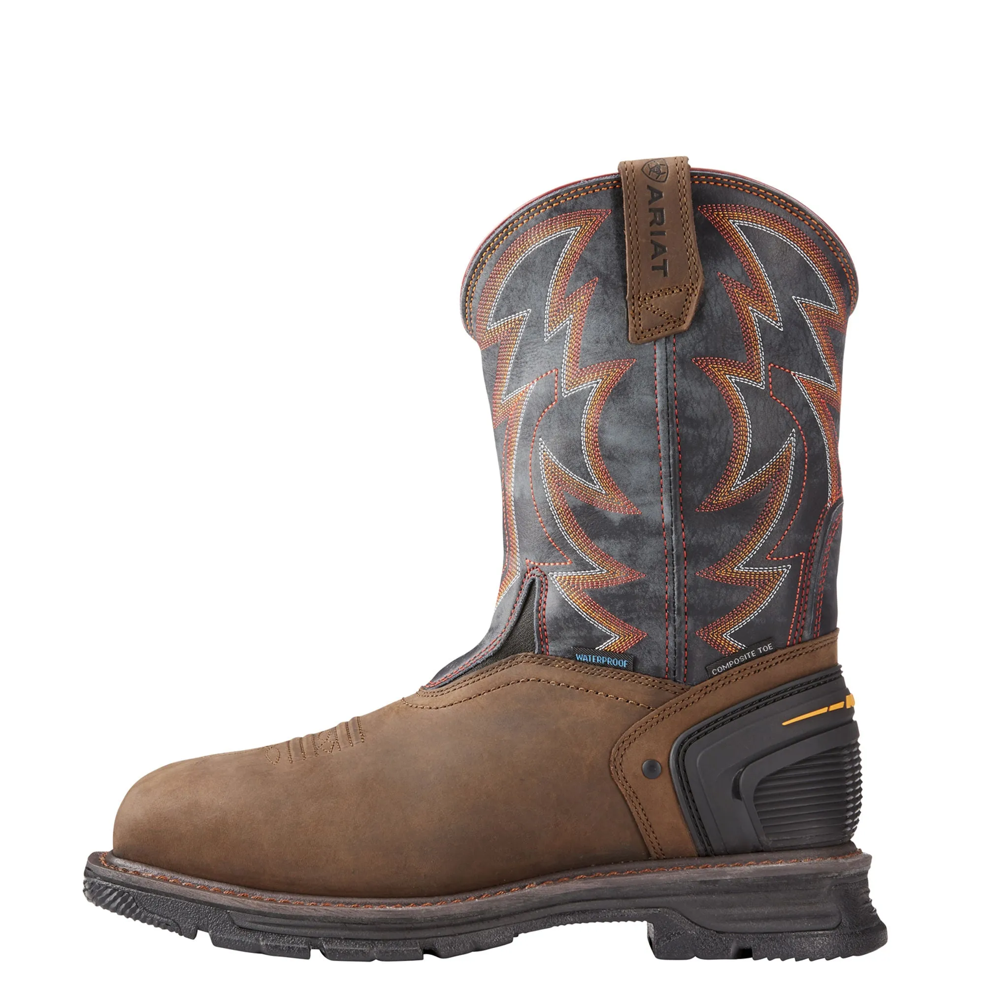 Ariat Mens Catalyst Vx Thunder H2O Composite Toe Work Boots Brn/Storm