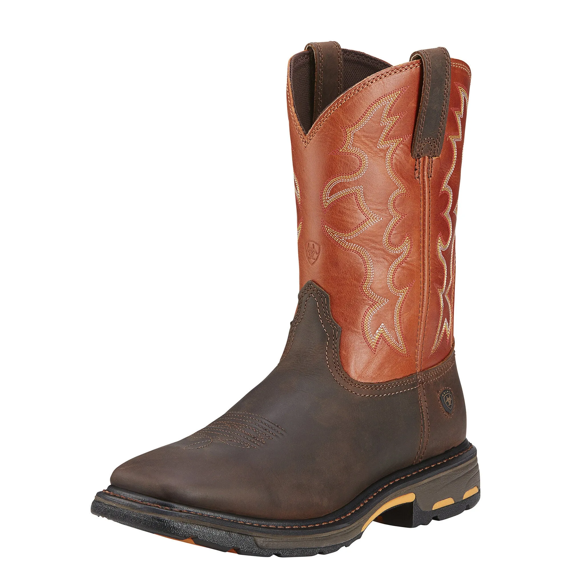 Ariat Mens Workhog Wide Square Toe Work Boot Dark Earth