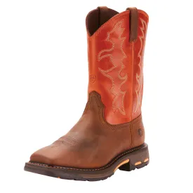 Ariat Mens Workhog Wide Square Toe Work Boot Dark Earth