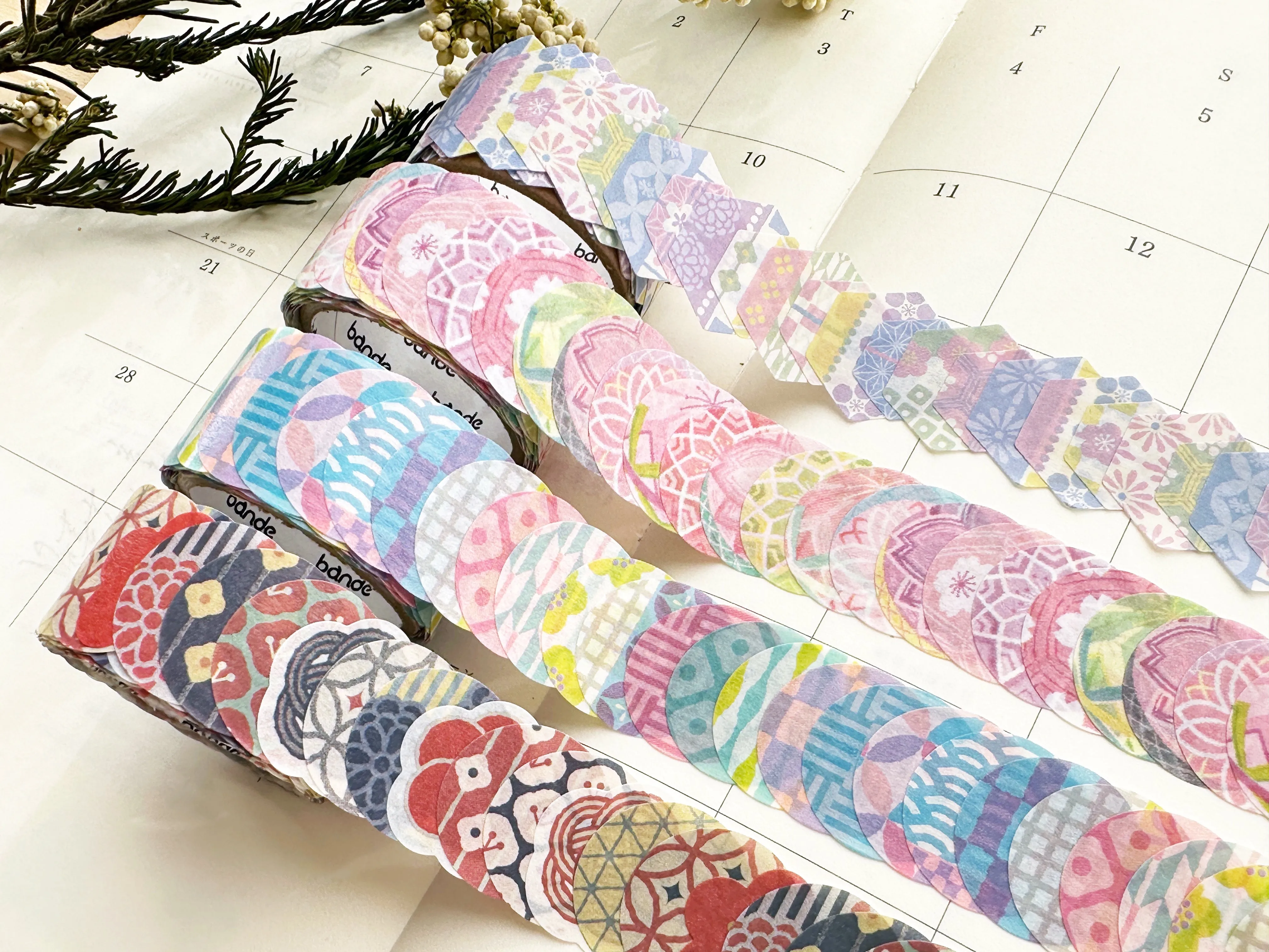 Bande Japanese Washi Masking Roll Stickers - Traditional Japanese Patterns