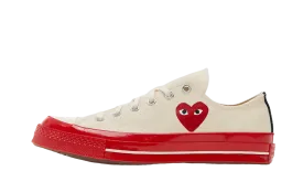 Converse Chuck Taylor All Star 70 OxComme des Garcons PLAY Egret Red Midsole