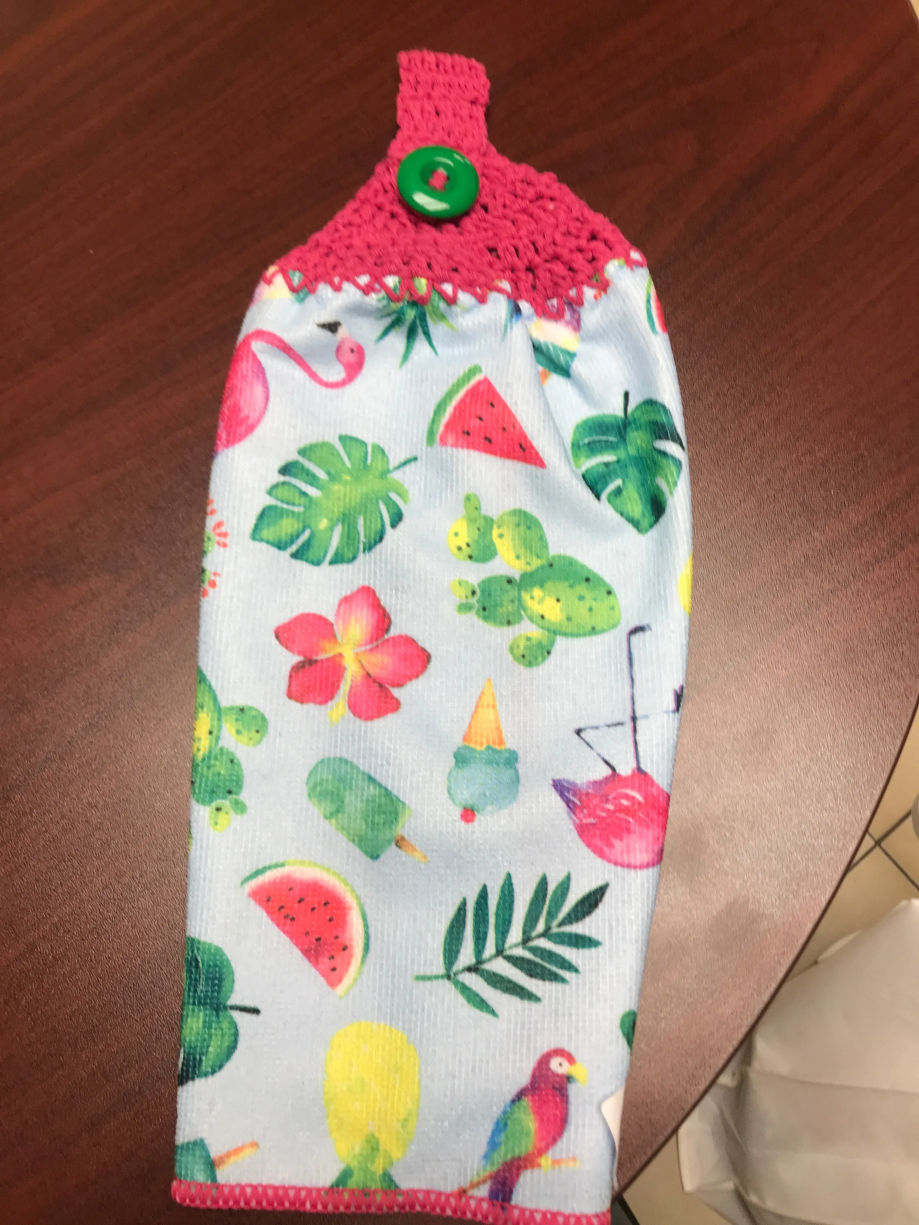 Crochet Hanging Towels- Handmade - Flamingo, Floral and Paisley Themes
