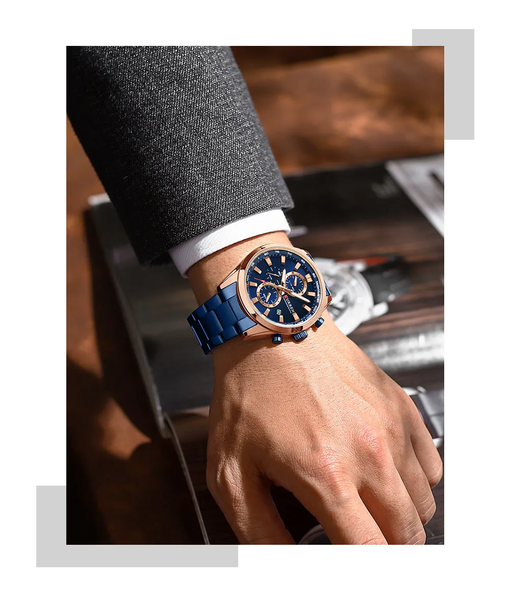 CURREN Original Brand Stainless Steel Band Wrist Watch For Men With Brand (Box & Bag)-8445