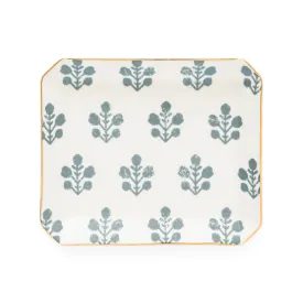 Dusty Blue Floral Trinket Tray