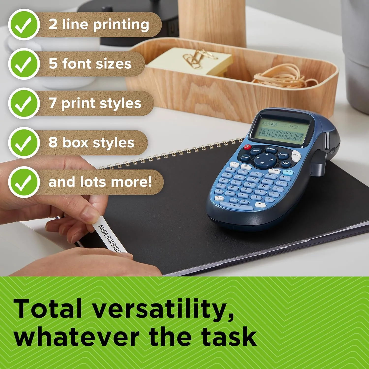 Dymo LetraTag LT-100H Handheld Label Maker - ABC Keyboard, 13-Character LCD, Home & Office Use, Pink