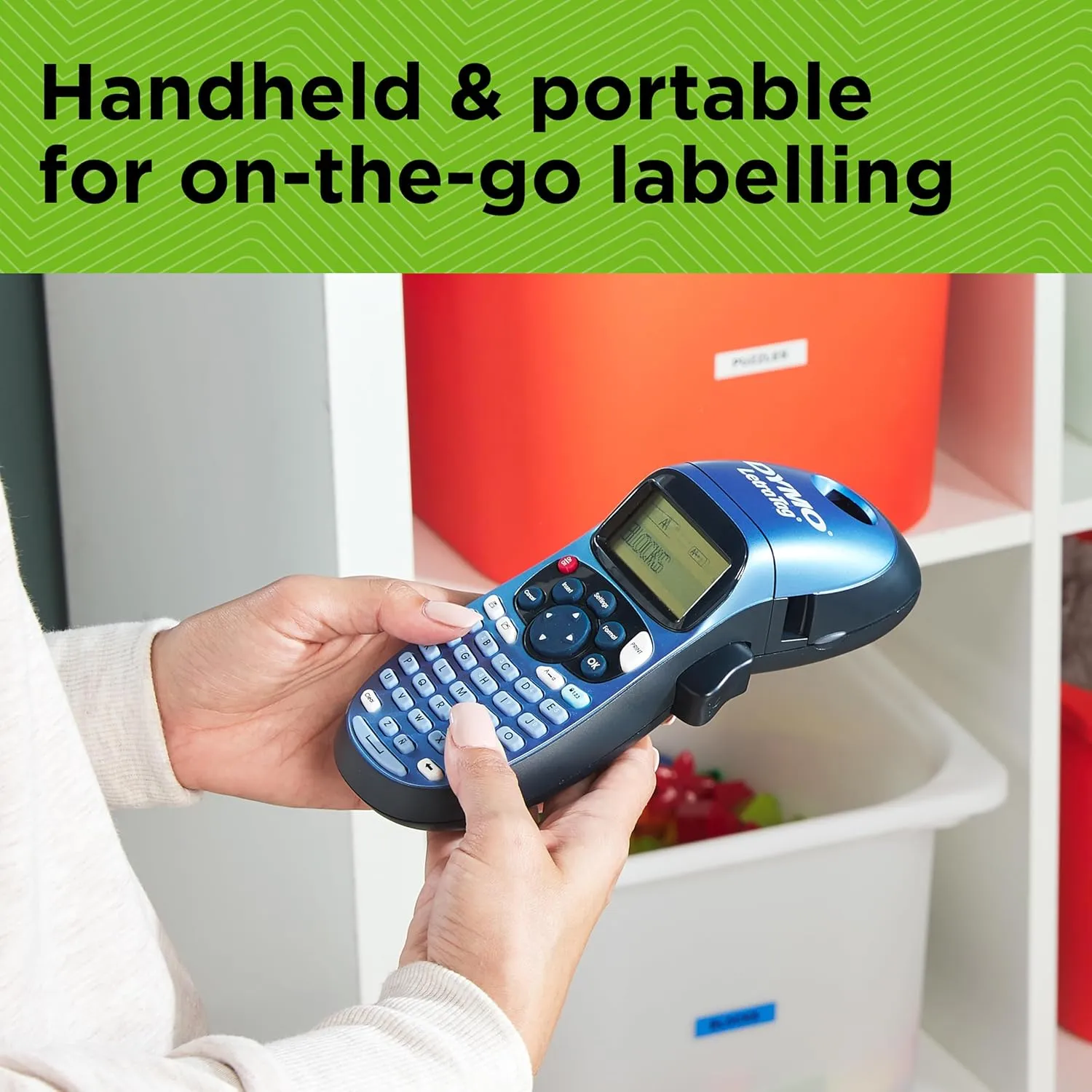 Dymo LetraTag LT-100H Handheld Label Maker - ABC Keyboard, 13-Character LCD, Home & Office Use, Pink