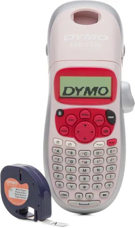 Dymo LetraTag LT-100H Handheld Label Maker - ABC Keyboard, 13-Character LCD, Home & Office Use, Pink