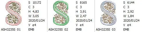 French Knot Monogram S