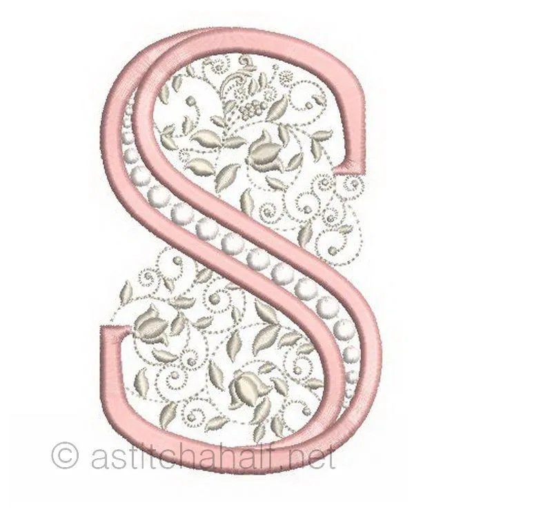 French Knot Monogram S