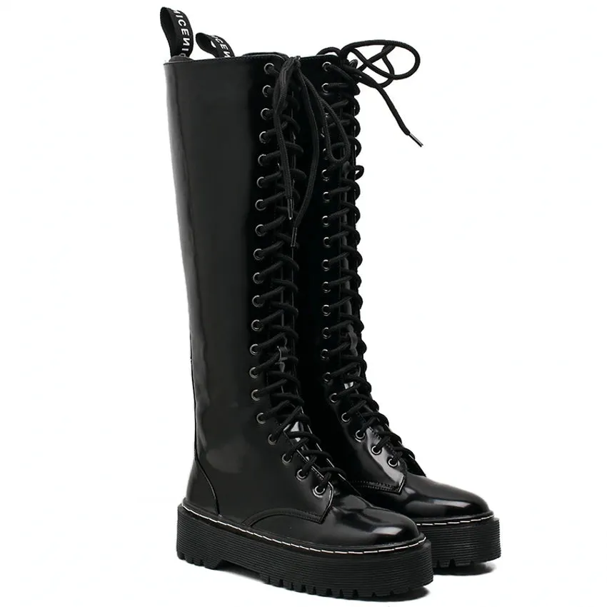 Funki Buys | Boots | Women's Men's Knee High Lace Up Boots