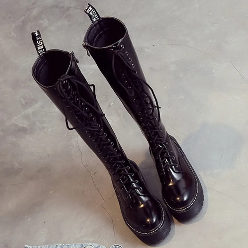 Funki Buys | Boots | Women's Men's Knee High Lace Up Boots
