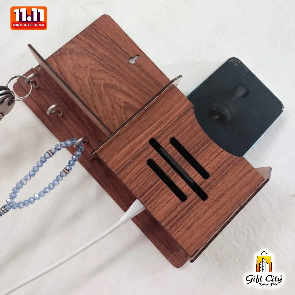 GEOMETRIC Multipurpose design Wood Key Holder With 8 Hooks - Gift City