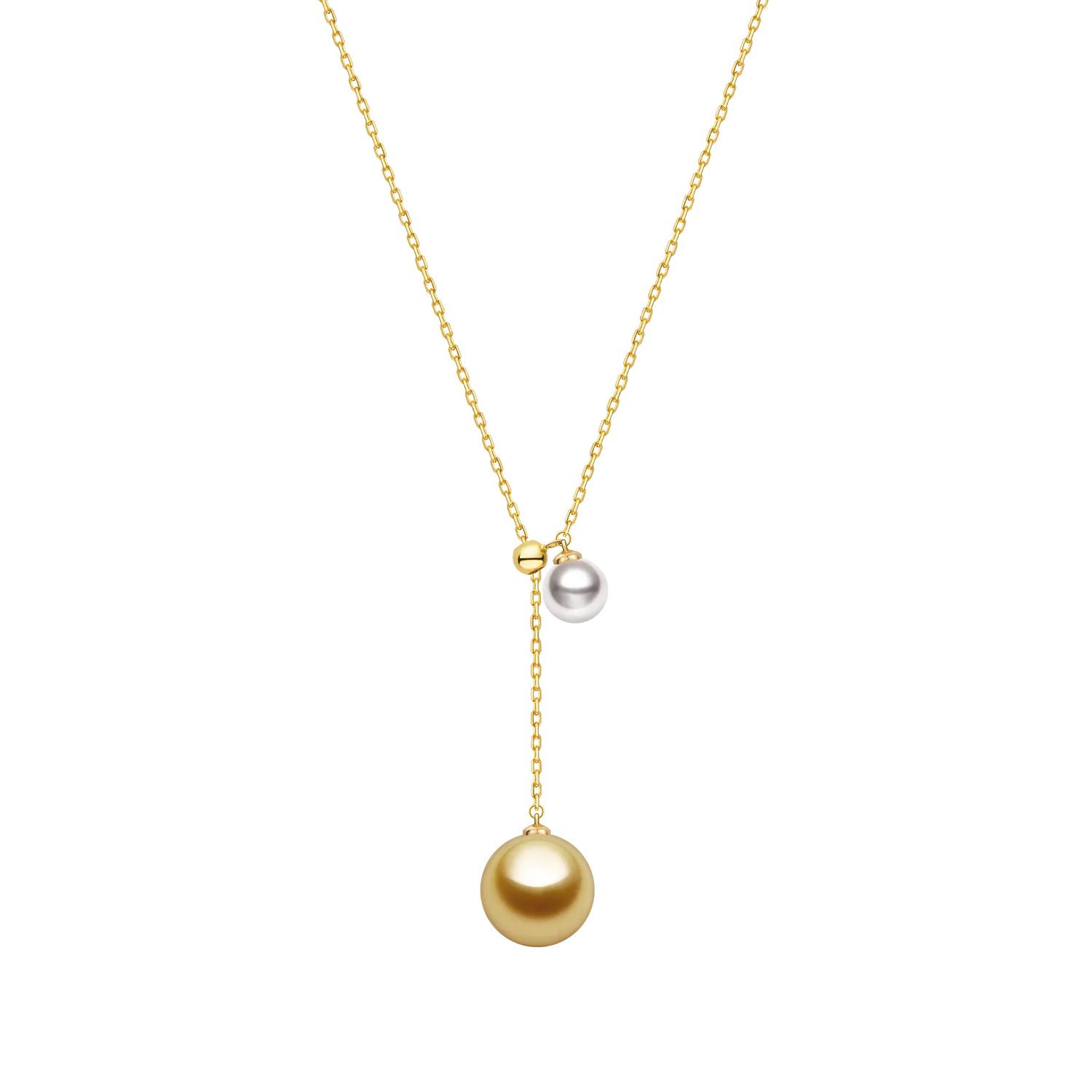 Golden South Sea Pearl & Akoya 18K Dual Pearl Adjustable Necklace