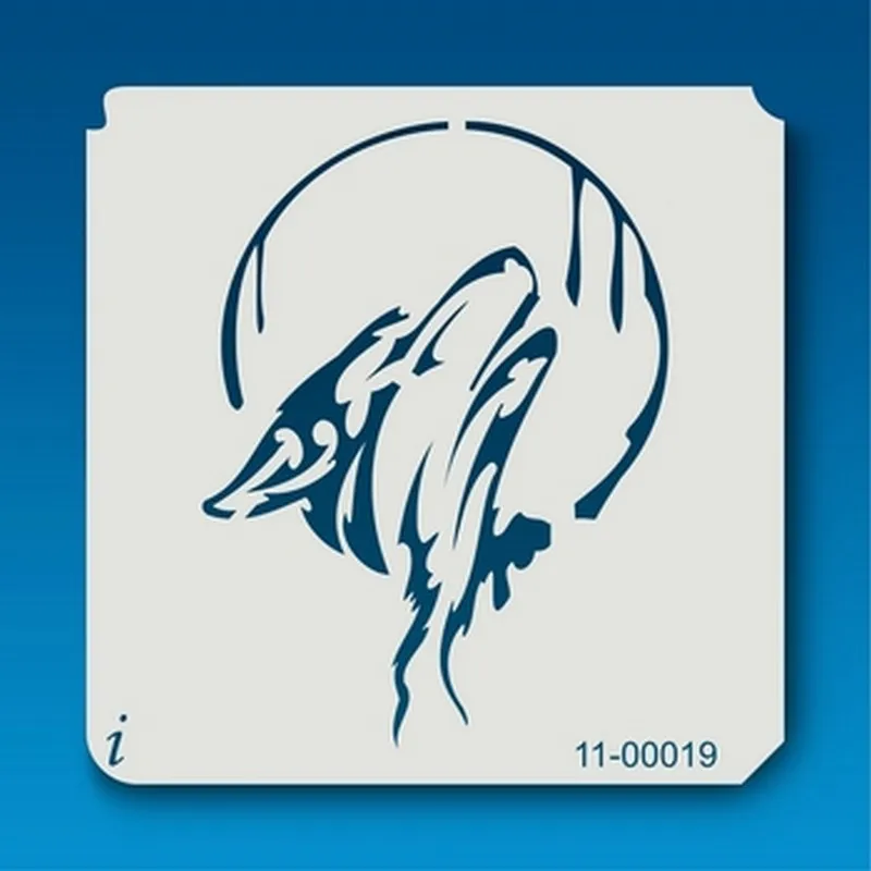 ISTENCILS Howling wolf stencils