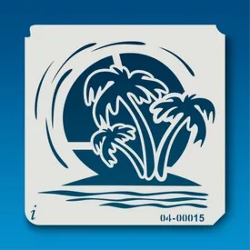 ISTENCILS Palm Tree Island stencil