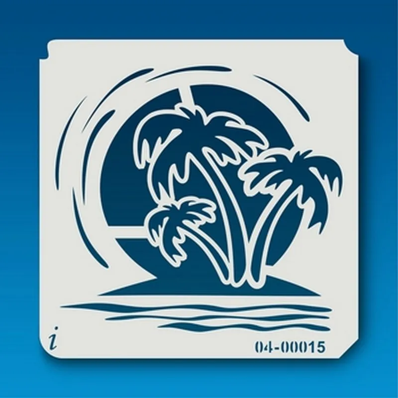 ISTENCILS Palm Tree Island stencil