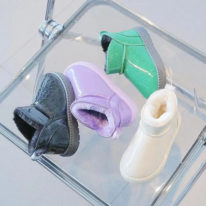 Jelly Glossy Winter Fur Boots