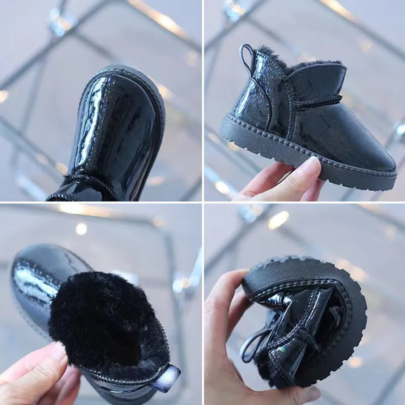 Jelly Glossy Winter Fur Boots