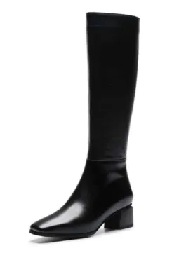 Kumail Women's High Quality Leather Knee High Boots