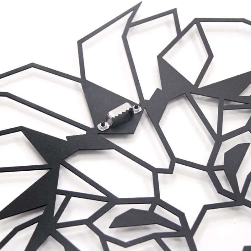 Lion Head Metal Wall Art - Black Laser-Cut Elegance