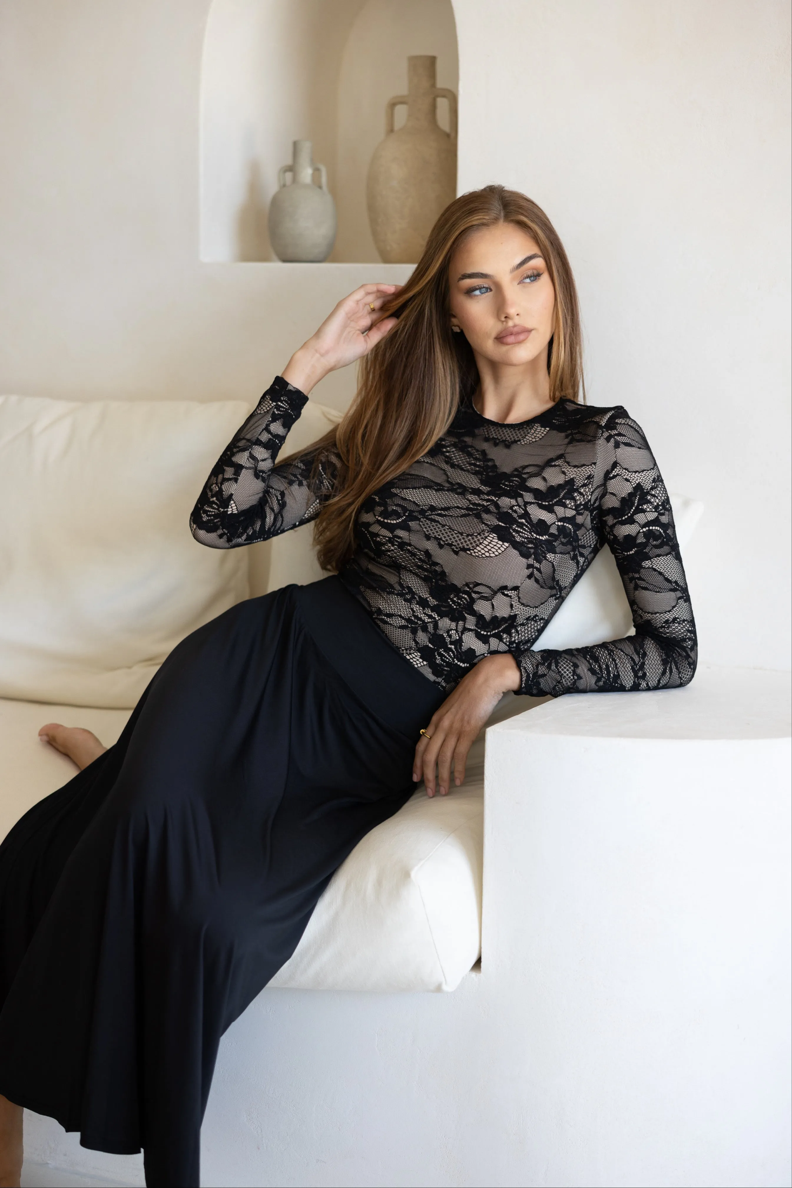 Luxe Lace Bodysuit Midnight