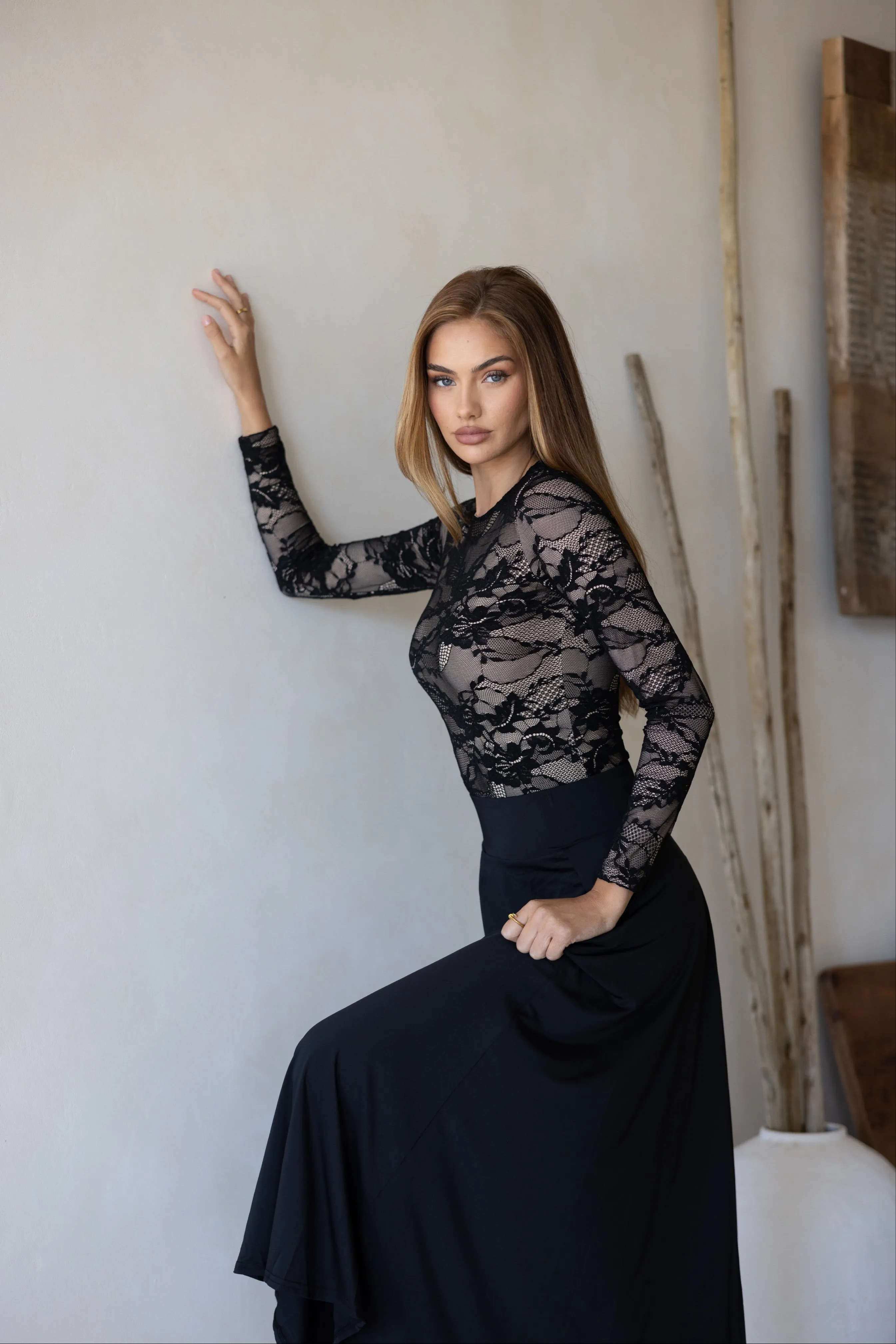 Luxe Lace Bodysuit Midnight