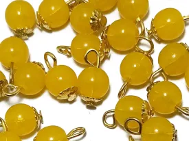 Matte "Yellow" Spherical Loreal Glass Beads