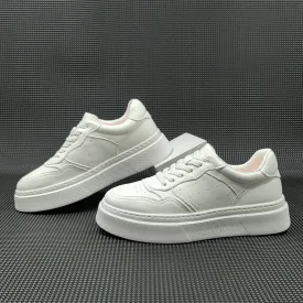 Men Minimalist Breathable Leather Flat Casual Sneakers