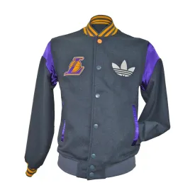 Mens Adidas Lakers Letter Jacket - F83430 - Dark Onyx