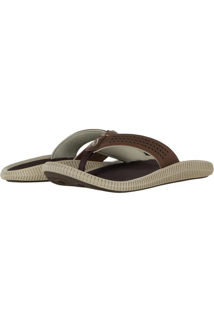 Men's Olukai Ulele Sandal in Dark Wood