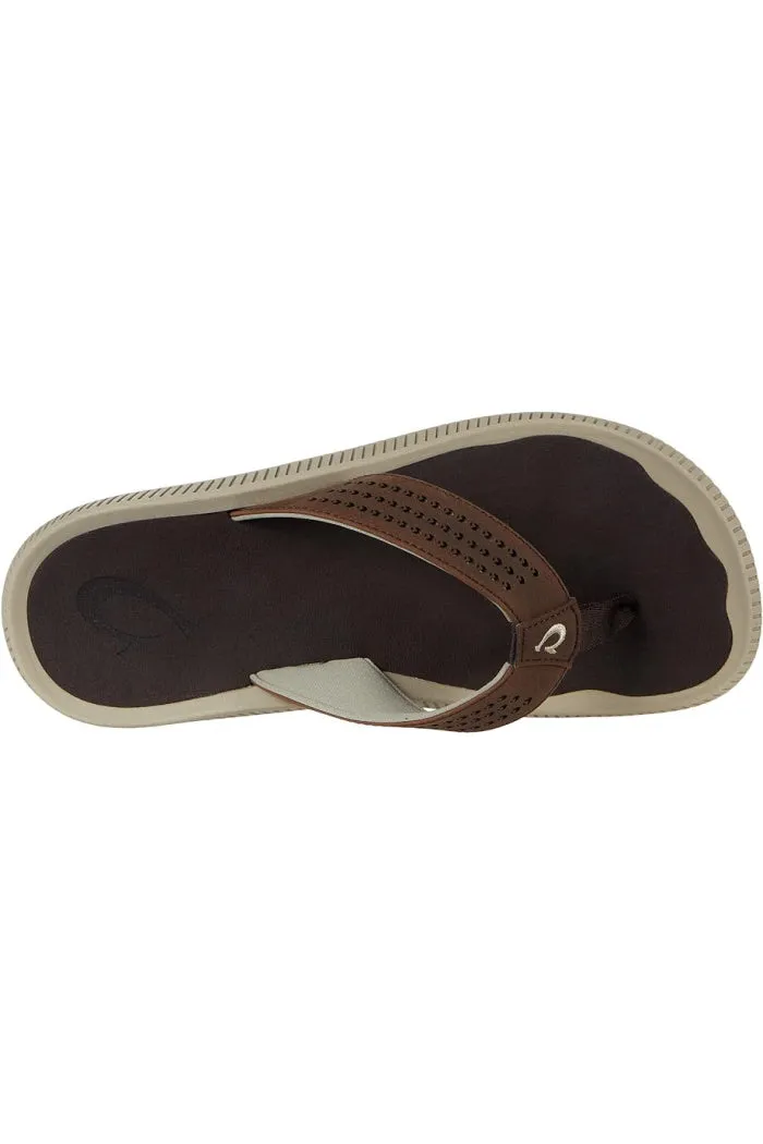Men's Olukai Ulele Sandal in Dark Wood