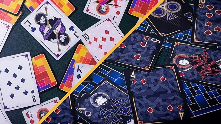Mosaic Blue Diamond Playing Cards