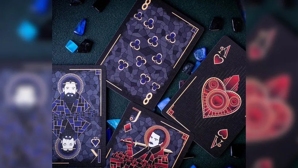 Mosaic Blue Diamond Playing Cards