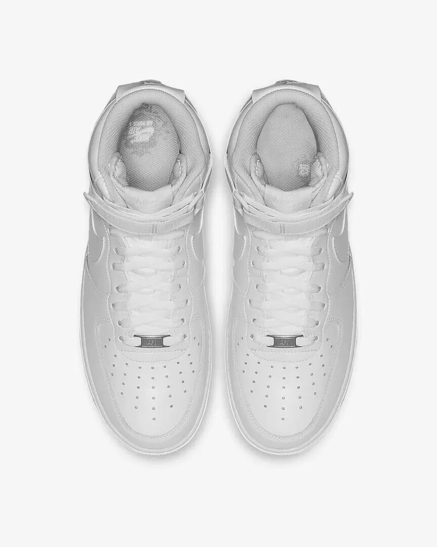 Nike Air Force 1 High 07 CW2290-111 Mens Triple White Leather Running Shoes C757