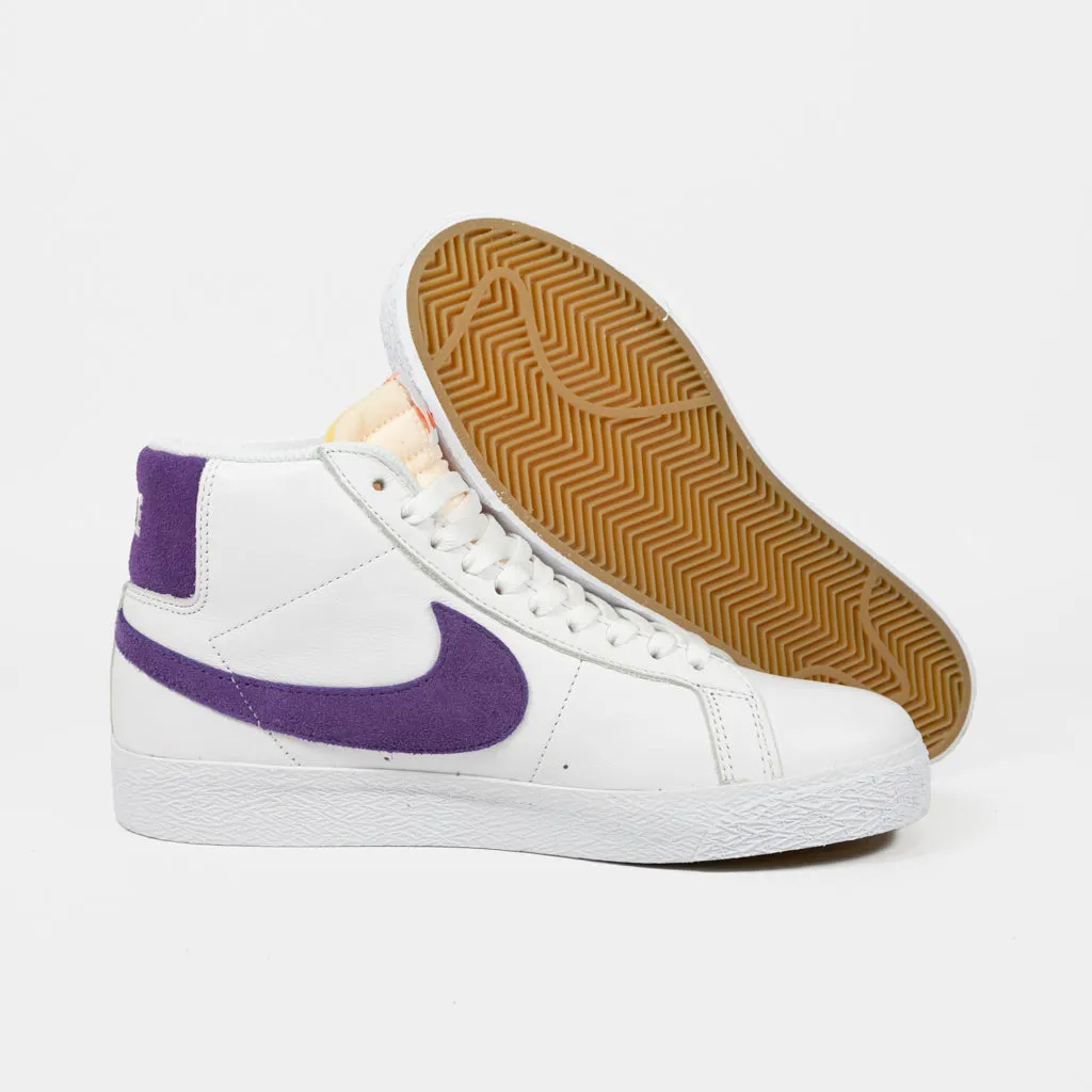 Nike SB - Blazer Mid Orange Label Shoes - White / Court Purple - White