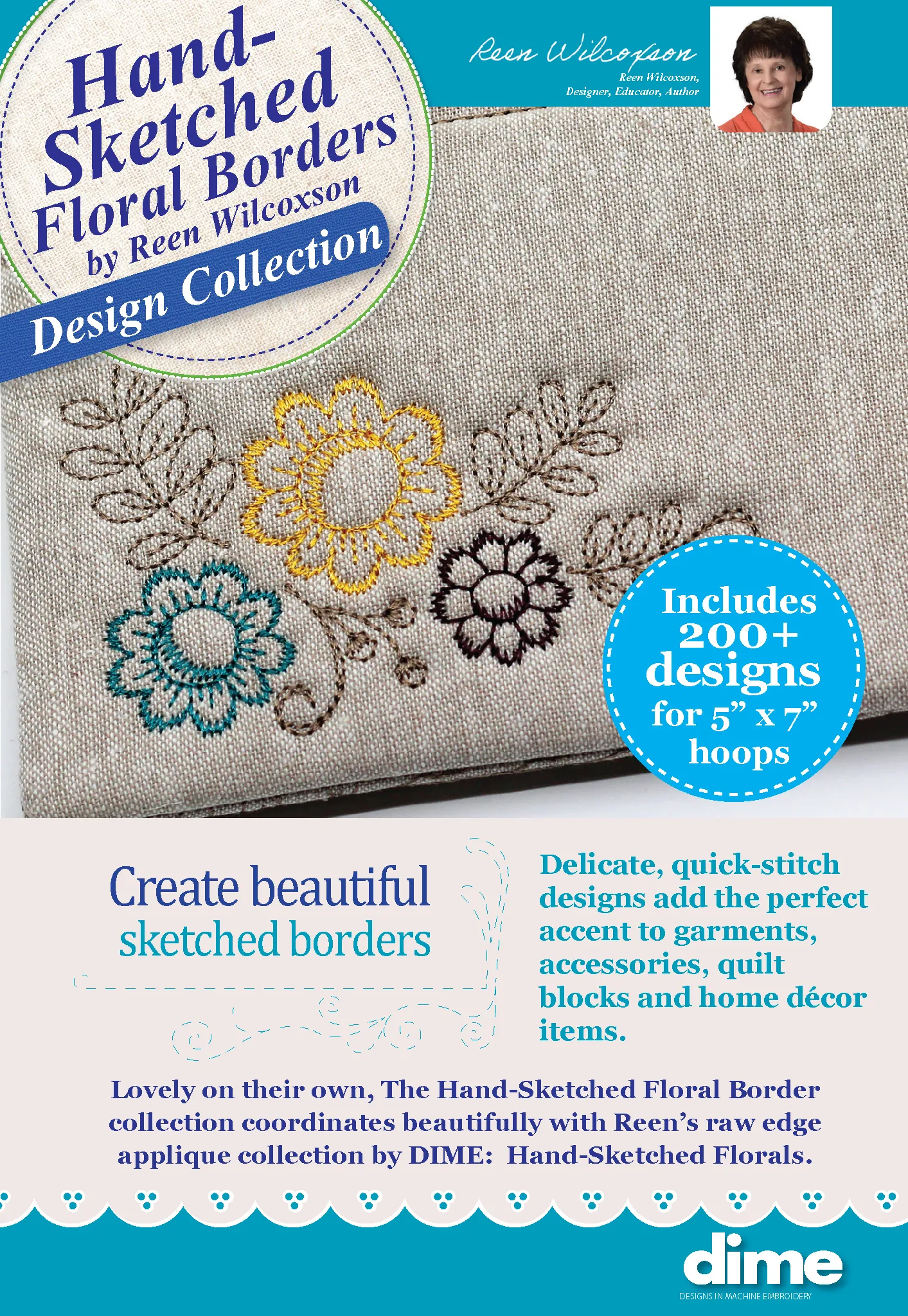 Reen Wilcoxson - Hand-Sketched Floral Borders Physical Card