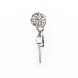 Round Pinch Bail with CZ's in Sterling Silver 1.6x4.8x2mm