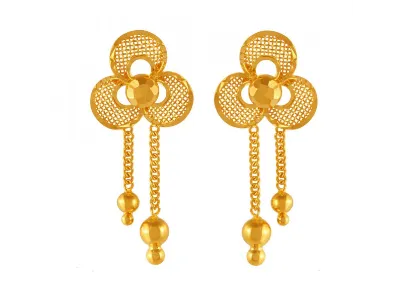 Simple And Classy 22k Gold Necklace Set Floral Design