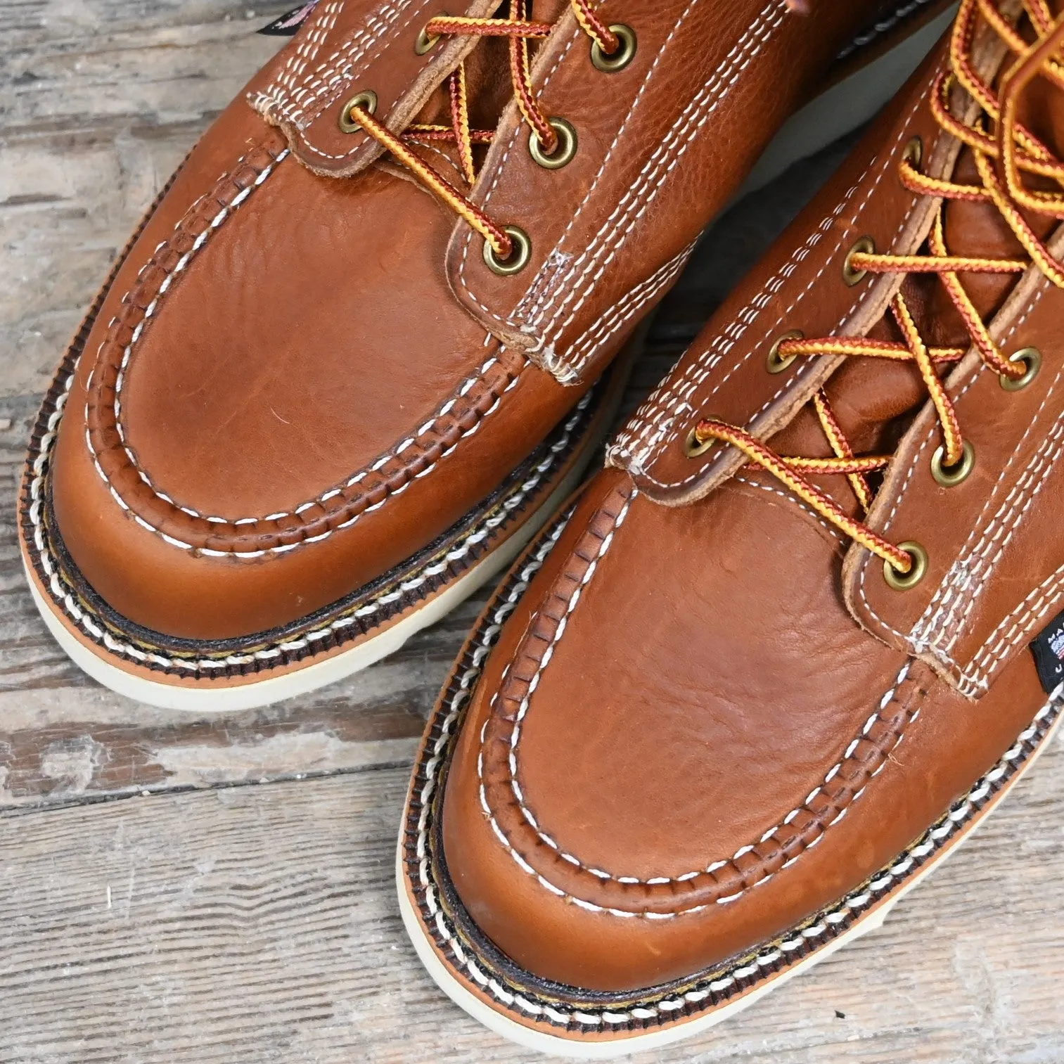 Thorogood Men's 8" Lace Up Moc Toe Boot In Tobacco Oil Tanned Leather
