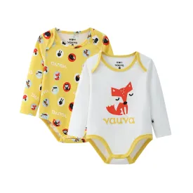 Vauva BBNS - Baby Organic Cotton Fox Print Bodysuits (2-Pack)