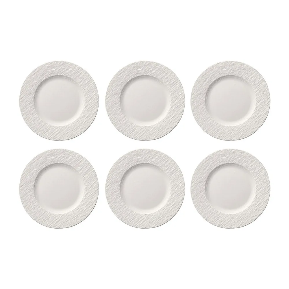 Villeroy & Boch Manufacture Rock Blanc Salad Plate 22cm Set of 6