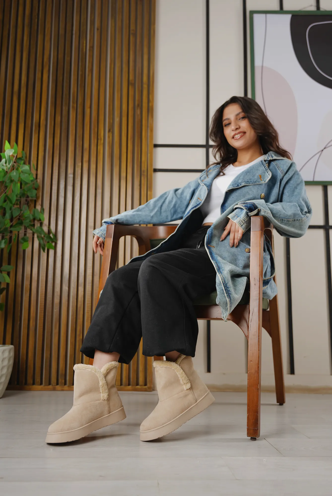 Warm-Lined Boots - Cafe