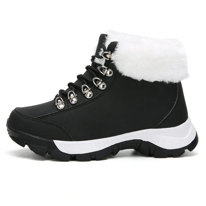 Winter Boots Women Warm Winter Snow Boots Ankle Booties Woman White Shoes